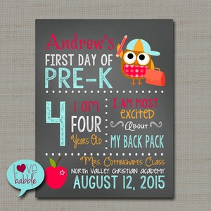 First Day Last Day of School, Back to School, Chalkboard Photo Picture Sign - PRINTABLE DIGITAL FILE 8.5&quot; X 11&quot;