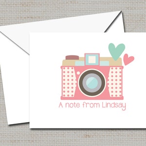Personalized Note Cards, Photographer Thank you cards, Photographer&#39;s gift, Stationery PRINTABLE DIGITAL FILE  4&quot; X 5.5&quot;