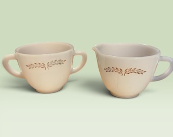 Federal Glass Golden Harvest Vintage suiker- en melkkannetje set