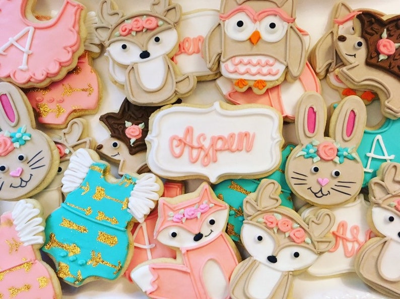 1 Dozen Boho Woodland Baby Shower Cookies Etsy 1 Dozen Boho Woodland Baby Shower Cookies Etsy