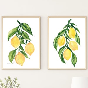 Lemon Art Prints, Set of 2  by HippieHoppy