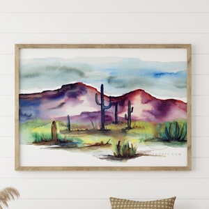 Arizona Desert Watercolor Print