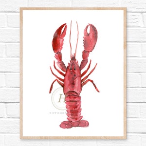 Watercolor Crawfish Lobster Print
