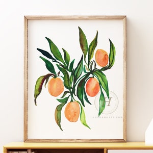 Orange Tree Watercolor Print