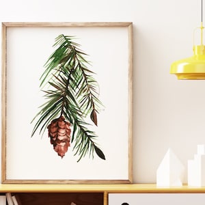 Pine Cone Watercolor Print