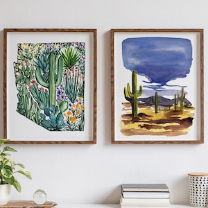 Arizona State Prints Watercolor Set of 2