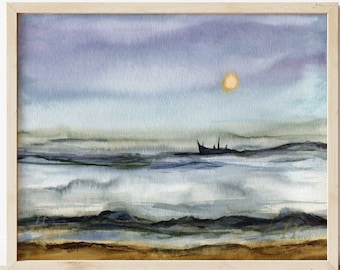 Ocean Watercolor Print