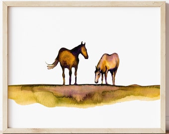 Horse Animal Watercolor Art Print