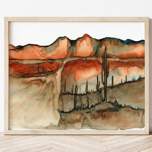 Desert Watercolor Print par HippieHoppy