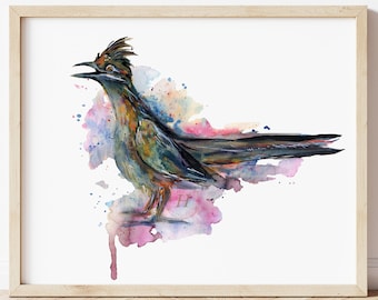 Roadrunner Watercolor Print