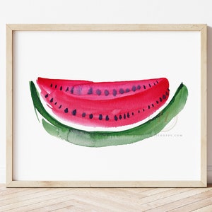 Watermelon, Watercolor Print, Modern Art by HippieHoppy