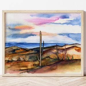 Arizona Paysage Aquarelle Peinture Print par HippieHoppy