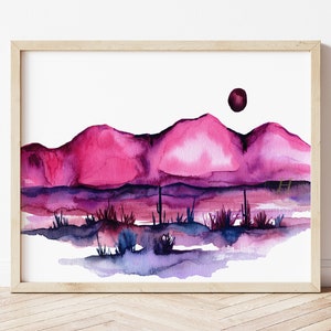 Desert Wall Art Watercolor Print