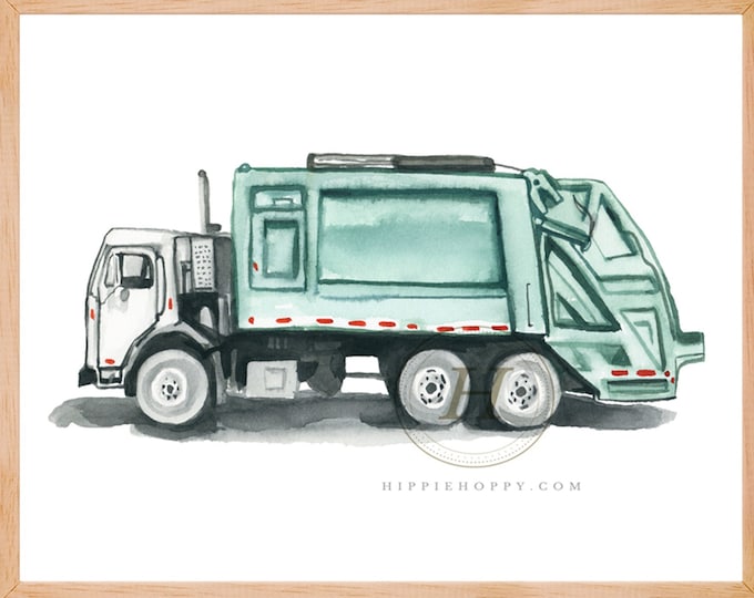 Garbage Truck Print Trash Truck Back Loader - Etsy