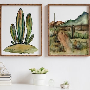 Desert Watercolor Prints Set of 2 Wall Art