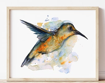 Hummingbird Watercolor Print