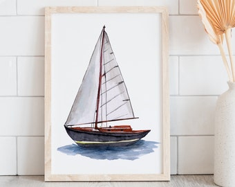 Set of 6 Boats Art Prints, Kids Gallery Wall Set, Nautical Wall Art ...