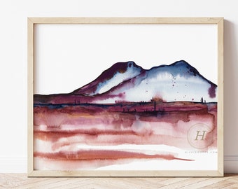 Abstract Desert Landscape Watercolor Painting