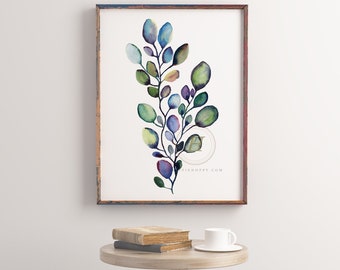 Eucalyptus, Watercolor Print, Modern Art, Artwork