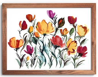 Flower Artwork Watercolor Painting Print