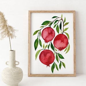 Pomegranate Fruit Watercolor Print