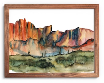 Desert Watercolor Print by HippieHoppy