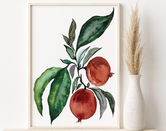 Granaatappel Fruit Aquarel Print