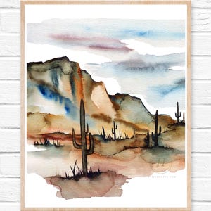 Stampa ad acquerello del deserto dell'Arizona