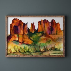 Arizona Desert Watercolor Art Print