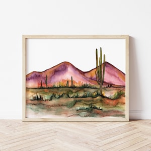 Desert Watercolor Print by HippieHoppy