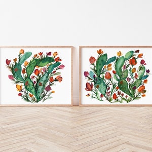 Cactus Watercolor Art Prints Set di 2 di HippieHoppy
