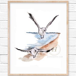Aquarel zeemeeuwprint