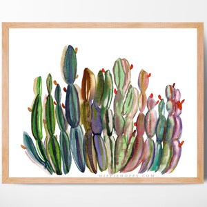 cactus pittura ad acquerello stampa wall art