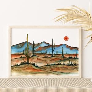 Stampa dell'acquerello del deserto di HippieHoppy