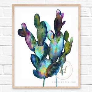 Stampa acquerello cactus Decorazione cactus