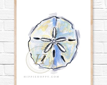 Sand dollar Watercolor Print