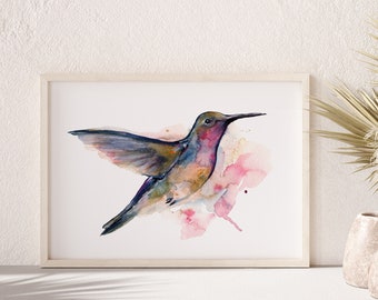 Hummingbird Watercolor Print