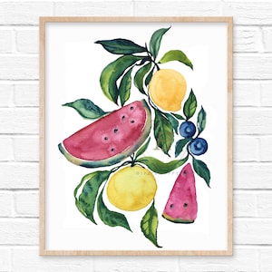 Fruit Art Print Kitchen Wall decor