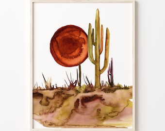 Prickly Pear Cactus Watercolor Art Print: Botanical Wall Decor - Etsy