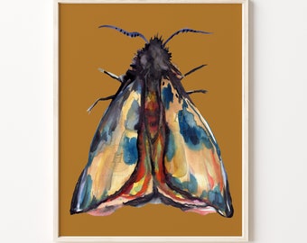 Moth Bug Watercolor Painting Print