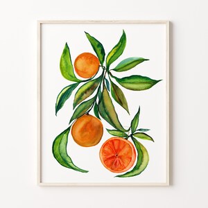 Orange Artwork Watercolor Painting Print
