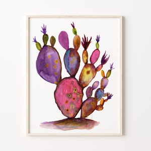 CACTUS Watercolor Painting, Desert Home Decor, Boho decor, botanical wall artwork Cacti, nursery decor, kids room decor, succulent print