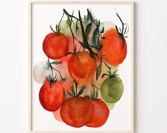 TOMATES aquarelle impression par Crystal Cortez