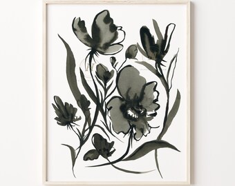 Botanical Ink Painting Print, Painted by HippieHoppy