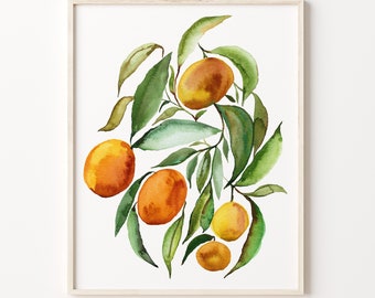 Oranges Art Watercolor Print