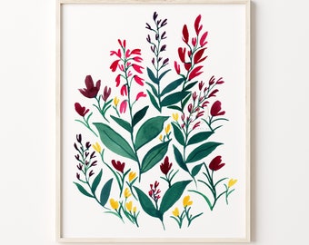 Flowers Watercolor Print