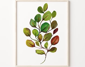 Eucalyptus Watercolor Print: Botanical Leaf Wall Art