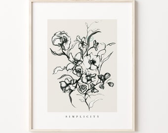 Flower Botanical Drawing Print, Botanical Art