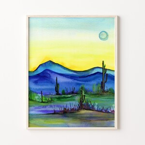Blue Mountain Desert Painting