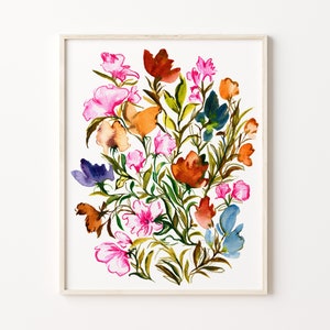 Flower Watercolor Print, Artwork